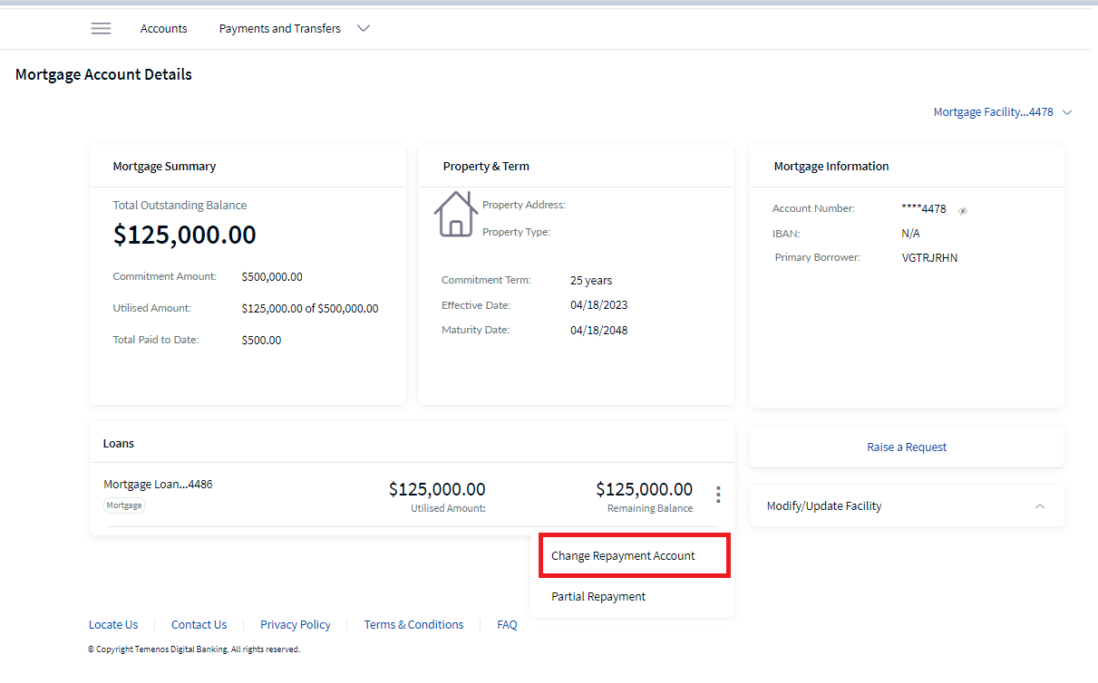 Option for Repayment Account